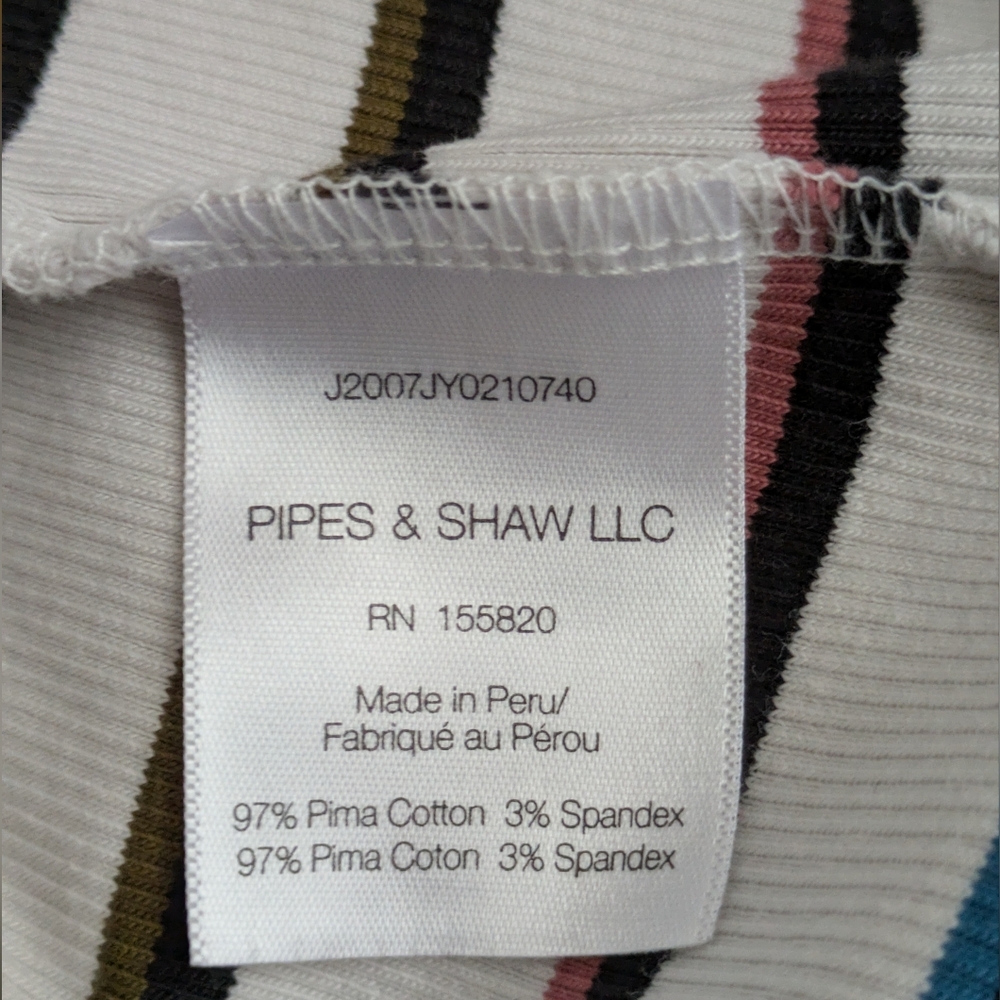 Veronica Beard Jeans Priscilla Striped Ruffle-Sleeve Top, Medium - Picture 6 of 7